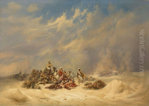 A Caravan overtaken by a Storm in the Desert A Caravan overtaken by a Storm in the Desert