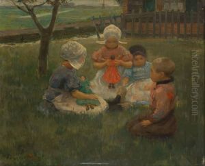 Enfants Jouant Dans Lepre by Frantz Charlet