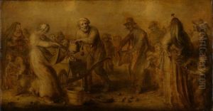 Torgscene by Adriaen van de Venne
