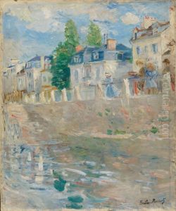 Ved bredden av Seinen, Bougival by Berthe Morisot