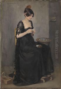 Spanish Girl making Cigarettes Spanish Girl making Cigarettes