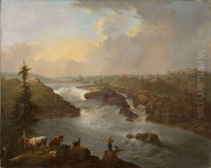 The Waterfall Sarpsfossen by Christian August Lorentzen