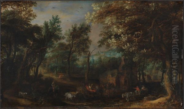 Skoglandskap med figurer - view 1