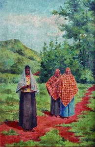 Pintura das "Caboclas no sertao do Tiete", Museu Republicano 1262 by Adrien Henri Vital van Emelen