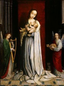 Madonna and Child with Two Music Making Angels by Gerard David