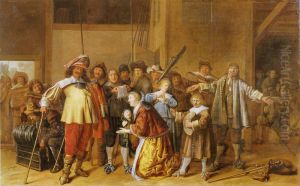 Theater Scene with Plundering Soldiers Theater Scene with Plundering Soldiers