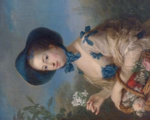 The Marquise de Pompadour in beautiful gardener by Charles-Andre van Loo