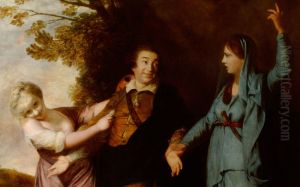 David Garrick (1716-1779), between Tragedy and Comedy by Of Sir Joshua Reynolds