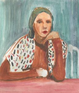 ,,Naine kirjus kleidis" by Karl Parsimagi