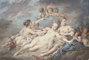 Venus Attended By Nymphs And Amors by Jacques Charlier