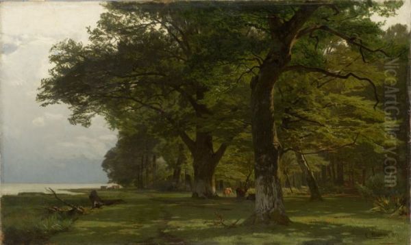 Herd Near a Forest - view 1