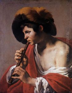 Boy Playing a Flute by Hendrick Ter Brugghen