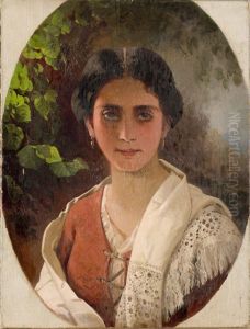 ,,Daami portree ovaalis" by Julie Wilhelmine Hagen-Schwarz