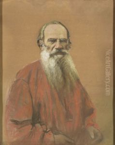 ,,Leo Tolstoi portree" by Ants Laikmaa