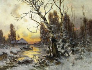 ,,Talvemaastik ehapunas" by Julius Sergius von Klever