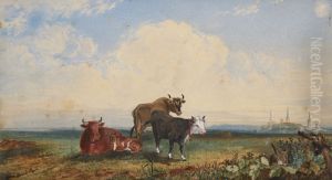 ,,Maastik lehmadega" by Hermann Eduard Hartmann