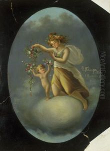 ,,Lilli puistav allegooriline naisfiguur (Flora)" by Johann Koler