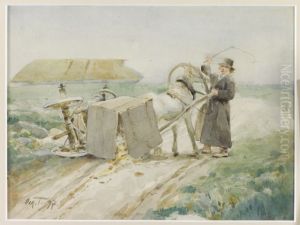 ,,Talumees umberlainud koormaga" by Oskar Hoffmann