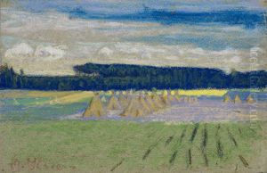 ,,Maastik viljaroukudega" by Oskar Kallis