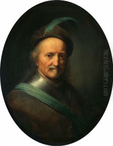 Portrait of an old man wearing a feathered beret Portrait of an old man wearing a feathered beret