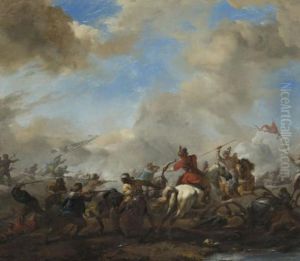 Fight between Europeans and orientals by Philips Wouwerman