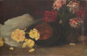 Still Life with Tea roses, peonies and Chapeau Claque Still Life with Tea roses, peonies and Chapeau Claque