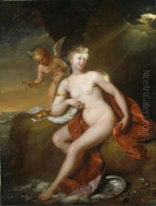 Venus at her toilet in the company of Amor by Godfried Schalcken