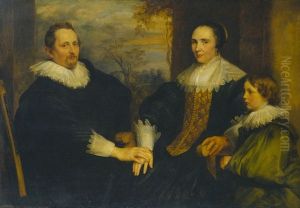 Portrait of Sebastiaen Leerse (1589-1663), his second wife Barbara van den Bogaerde and his youngest son Johannes Baptista (1623-1673) by Sir Anthony Van Dyck