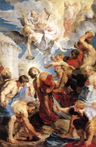Marteldood van de H. Stephanus by (studio of) Rubens, Peter Paul