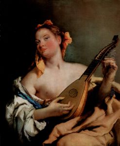 Junge Sangerin mit Mandoline by Giovanni Battista Tiepolo