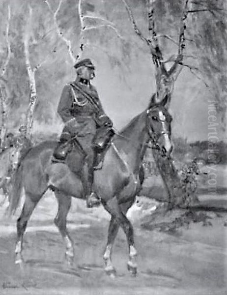 Marshal Jozef Pilsudski on "Kasztanka". - view 1
