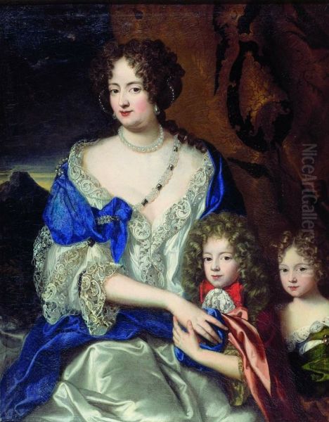 Portrait of Sophie Dorothea, Kurprinzessin von Hannover (1666-1726) und ihre Kinder Georg August und Sophie Dorothea - view 1