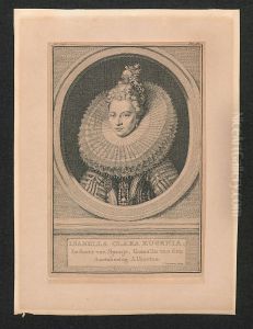 Isabella Clara Eugenia, Infante van Spanje, Gemalin van den Aartshertog Albertus by Jacobus Houbraken