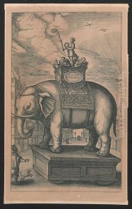 Praalwagen met een olifant by Print Room of the University of Antwerp