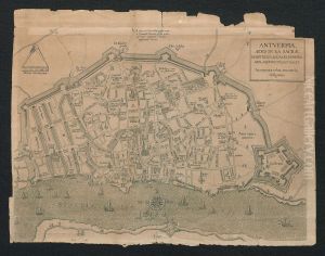 Kaart van Antwerpen, met de Schelde en de citadel by Print Room of the University of Antwerp