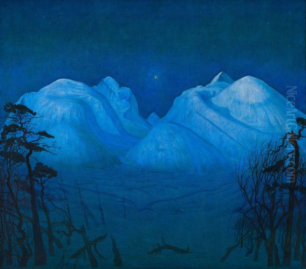 Winter Night in the Mountains - view 1