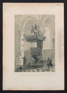 De preekstoel van de Sint-Andrieskerk, Antwerpen by Adrien Canelle
