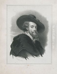 Portret van Peter Paul Rubens by Charles Baugniet