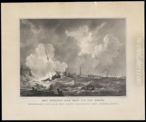 Het springen der boot van Van Speijk. by Gijsbertus Craeyvanger