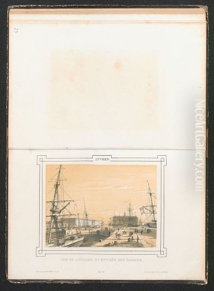 Zicht op de dokhaven en het Hansahuis te Antwerpen. - view 1
