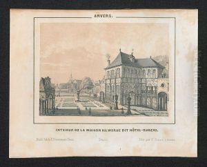 Binnenhof van de Maison Hilwerue of Rubenshuis, Antwerpen by Henri Borremans