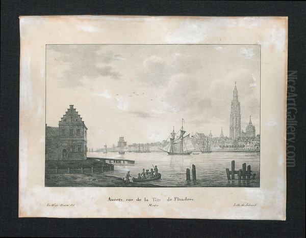 Zicht op Antwerpen vanuit het Vlaams Hoofd (Linkeroever) - view 1