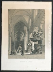 De Sint-Andrieskerk te Antwerpen, binnenzicht by Jules Alexandre Monthelier