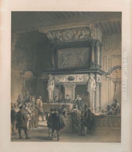 Rechtzaak in het Stadhuis, Antwerpen by Louis Haghe