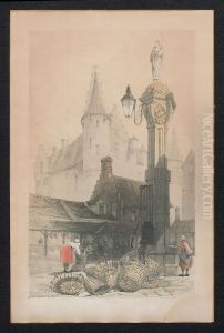 De vismarkt, Antwerpen by Thomas Shotter Boys