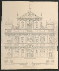 Plan van de facade van de Carolus Borromeuskerk by Print Room of the University of Antwerp