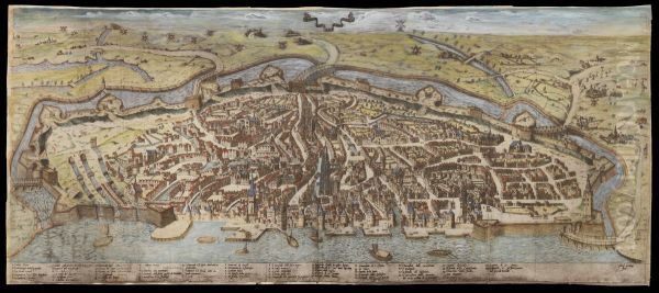 Zicht op de stad Antwerpen in vogelvlucht - view 1