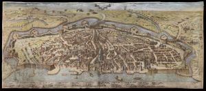 Zicht op de stad Antwerpen in vogelvlucht by Print Room of the University of Antwerp