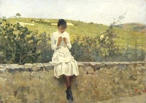 On the hills toSettignano by Telemaco Signorini