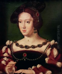 Portrait of Eleonora van Oostenrijk, koningin van Frankrijk (1498-1558) by Joos Van Cleve